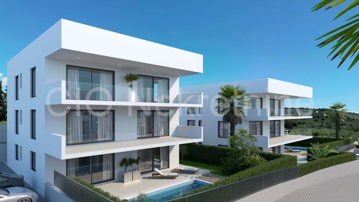 Trogir, Čiovo, Okrug Gornji, appartamento 62,42 m2, parcheggio, nuova costruzione