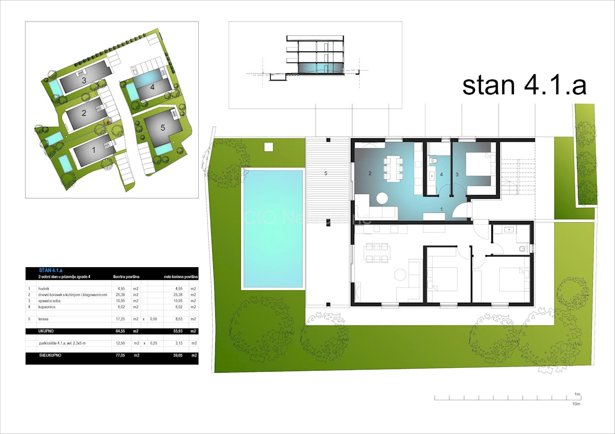 Trogir, Čiovo, Okrug Gornji, appartamento 59,05 m2, parcheggio, nuova costruzione