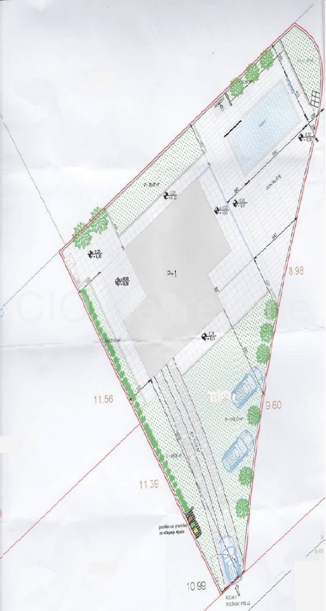 Šolta, terreno con permesso di costruzione, 1a fila al mare