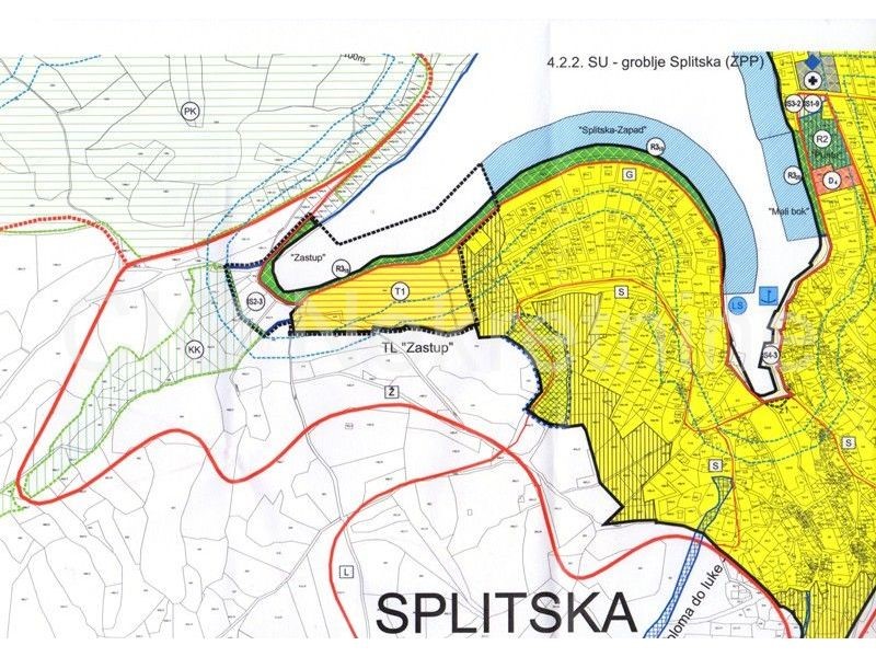 Brazza, Splitska, terreni agricoli, prima fila al mare, vendita