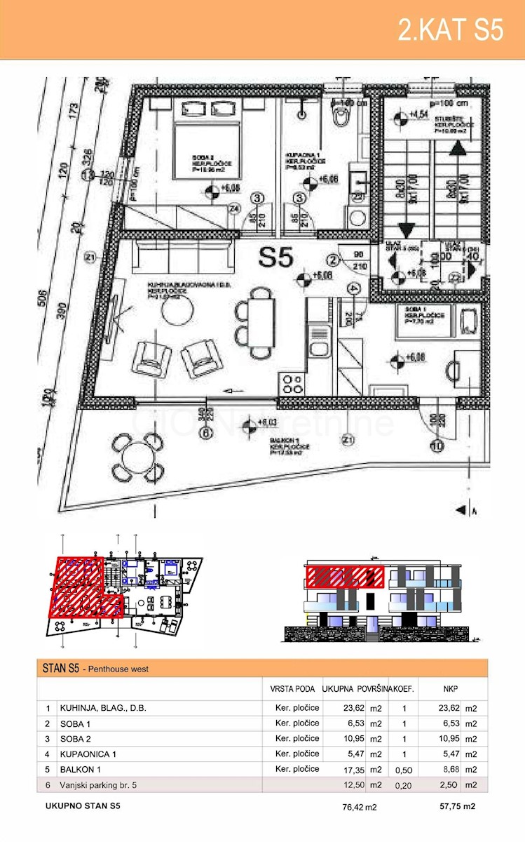 Rogoznica, lussuoso attico bilocale, 1a fila al mare, in vendita