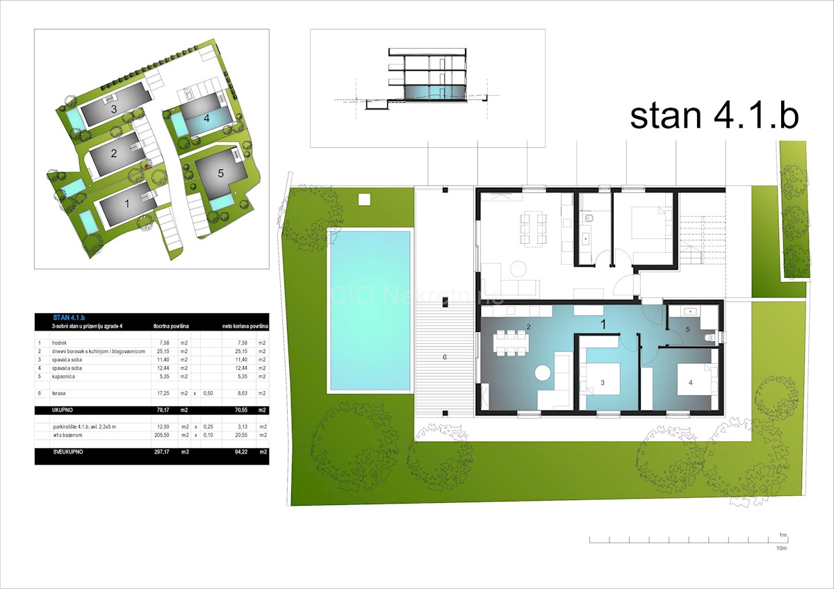 Trogir, Čiovo, Okrug Gornji, appartamento 94,22 m2, parcheggio, nuova costruzione