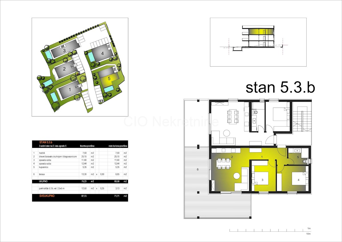 Trogir, Čiovo, Okrug Gornji, appartamento 71,71 m2, parcheggio, nuova costruzione