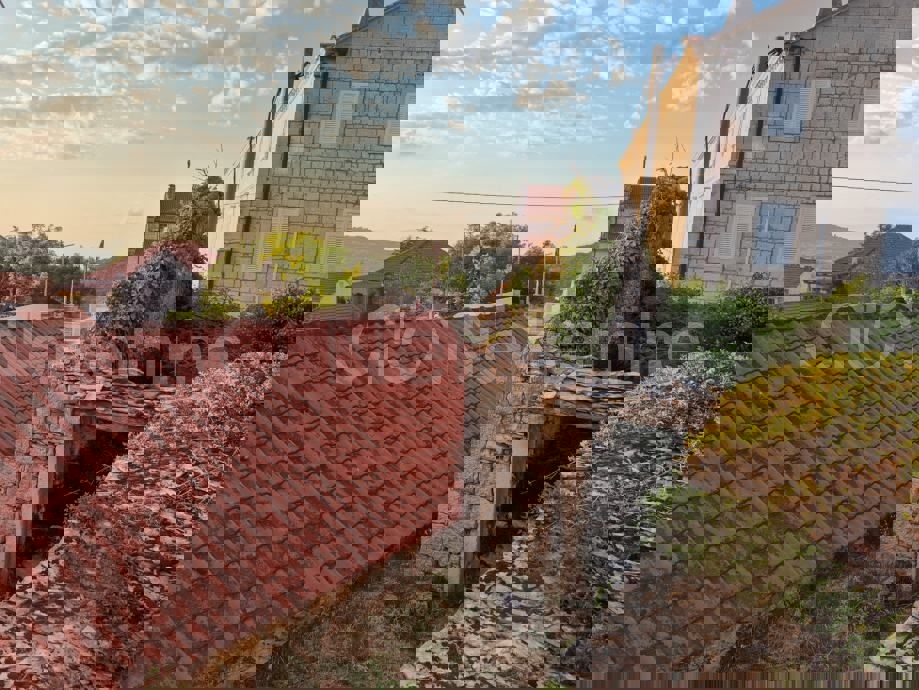 Brač, Nerežišća, casa in rovina con garage, in vendita