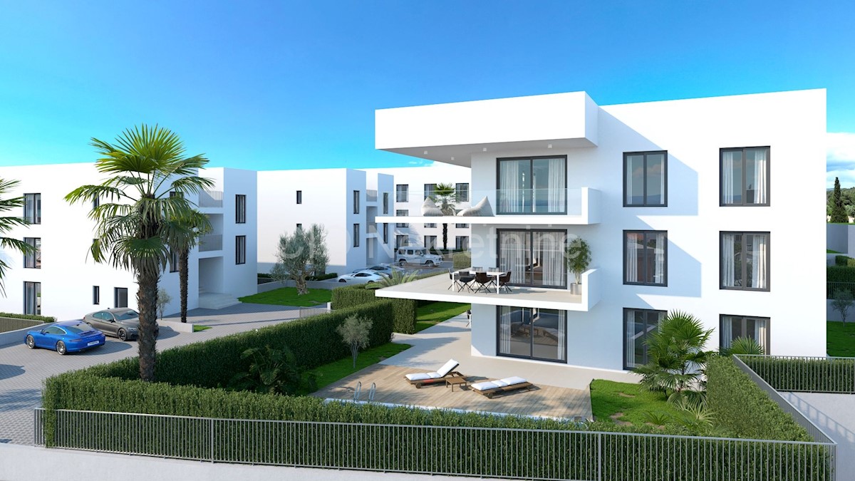 Trogir, Čiovo, Okrug Gornji, appartamento 151 m2, parcheggio, piscina, nuova costruzione