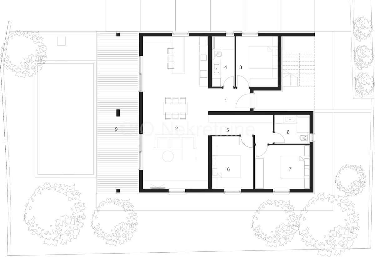 Trogir, Čiovo, Okrug Gornji, appartamento 154,44 m2, parcheggio, nuova costruzione