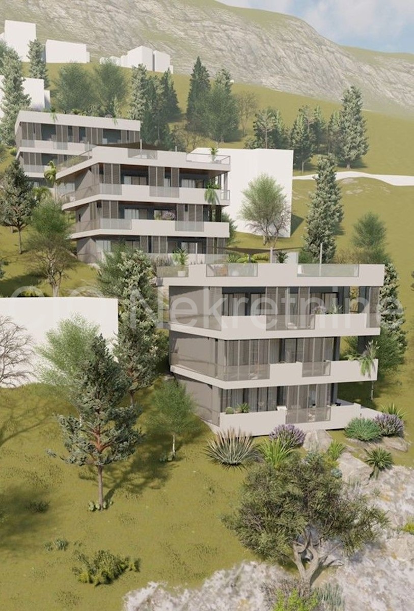 Omiš Riviera, terreno edificabile 1214 m2, 1a fila al mare, in vendita