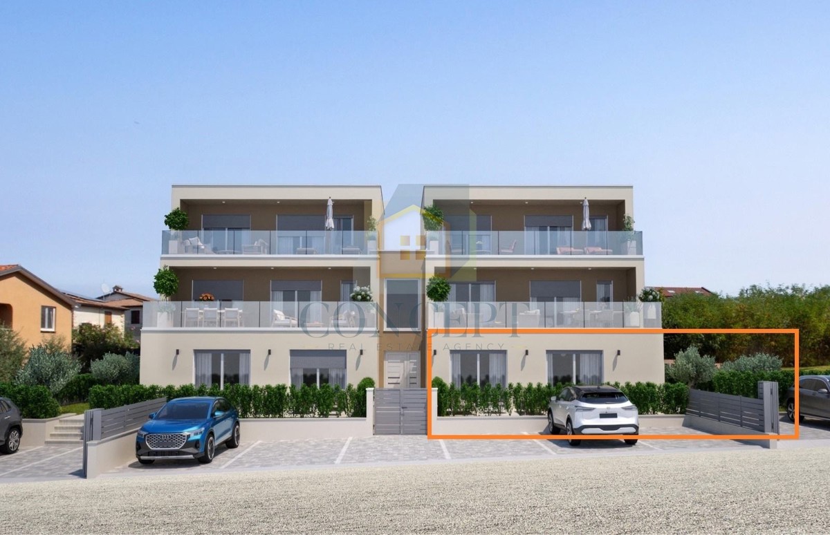 Poreč, dintorni, Appartamento di lusso al piano terra con ampio giardino, 7 km dal mare