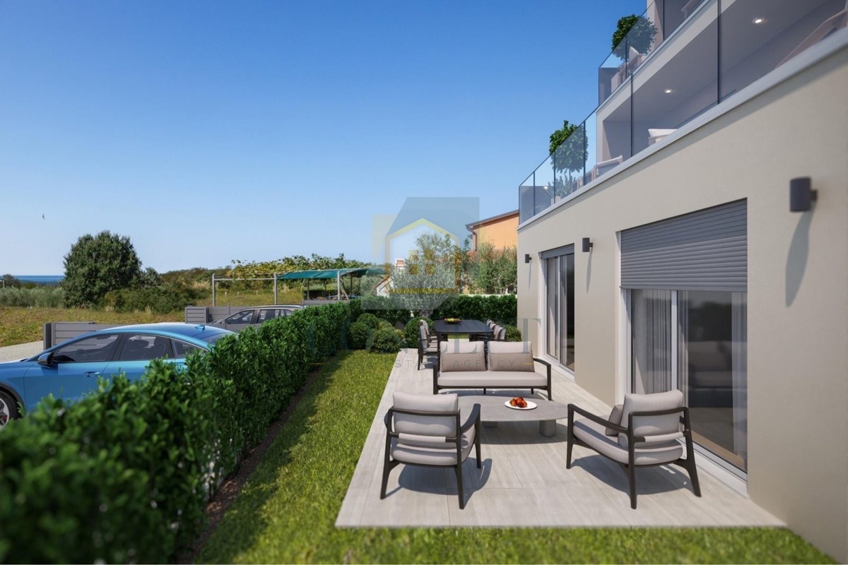 Poreč, dintorni, Appartamento di lusso al piano terra con ampio giardino, 7 km dal mare