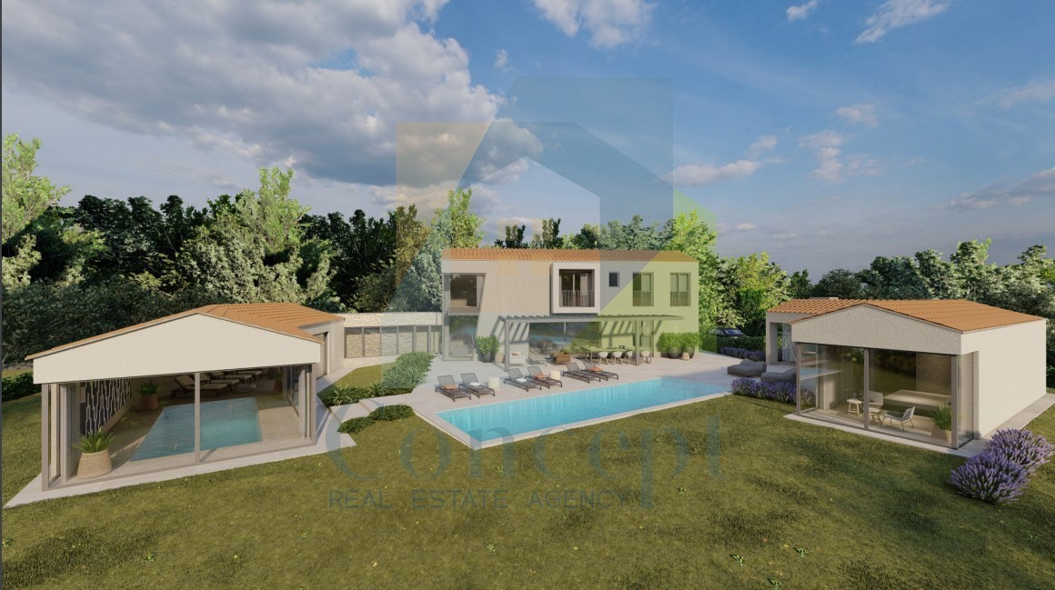 Motovun, surroundings, Designer villa with pool and sea view