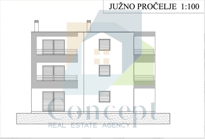 Umag, zona circostante, Ampio appartamento al secondo piano con vista mare, 2 km dal mare