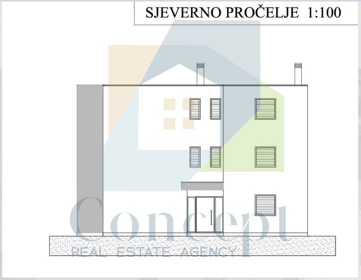 Umag, zona circostante, Ampio appartamento al secondo piano con vista mare, 2 km dal mare