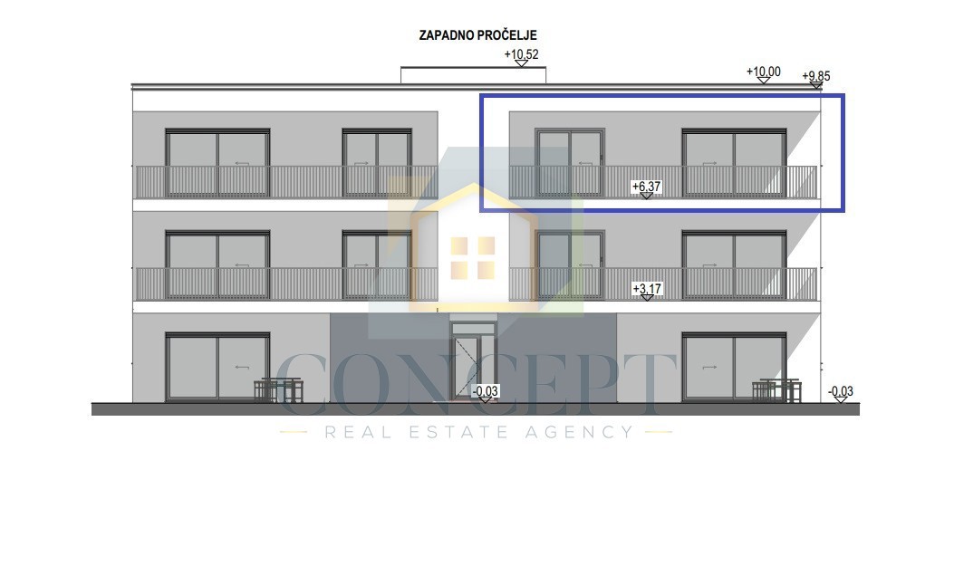 Poreč, dintorni, Appartamento al 2° piano di un edificio con ascensore e vista mare, a 7 km dal mare