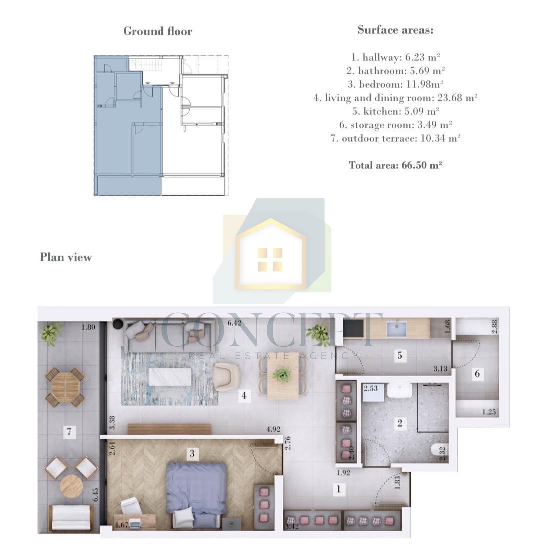Rovinj, dintorni, Appartamento al piano terra con giardino, 10 km dal mare