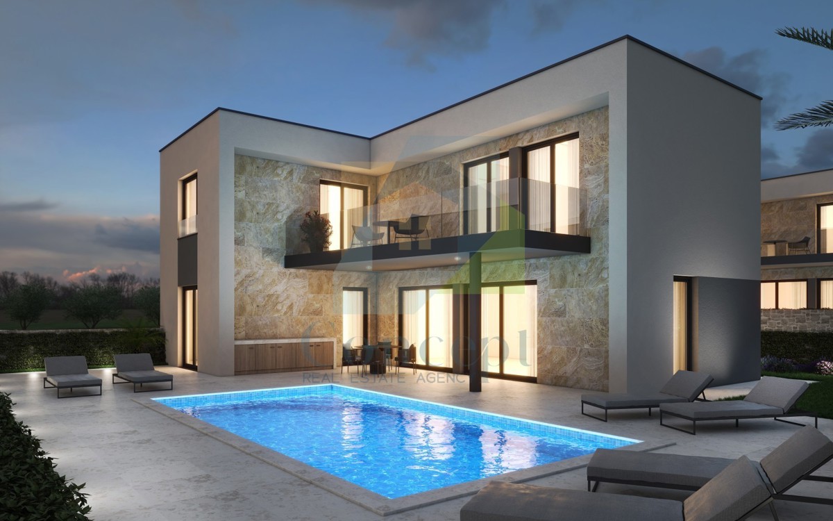 Pula, zona circostante, Moderna villa a 450 m dal mare con vista sui Brioni.