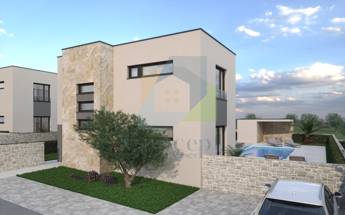 Pula, zona circostante, Moderna villa a 450 m dal mare con vista sui Brioni.