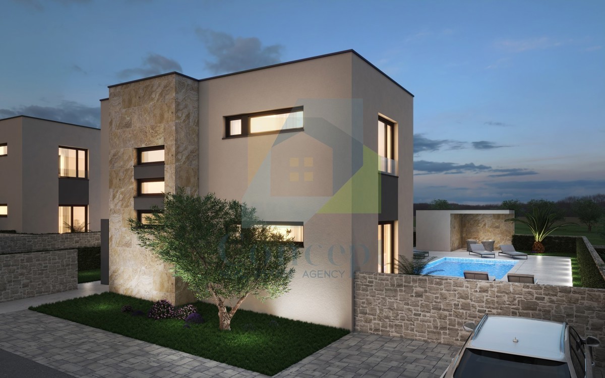 Pula, zona circostante, Moderna villa a 450 m dal mare con vista sui Brioni.