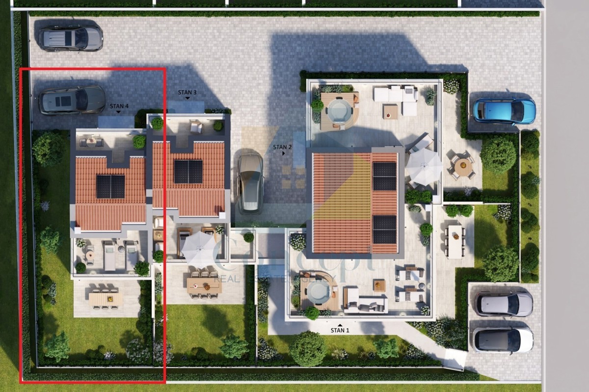 Poreč, Casa alla fine di una fila in posizione attraente a 2 km dal mare