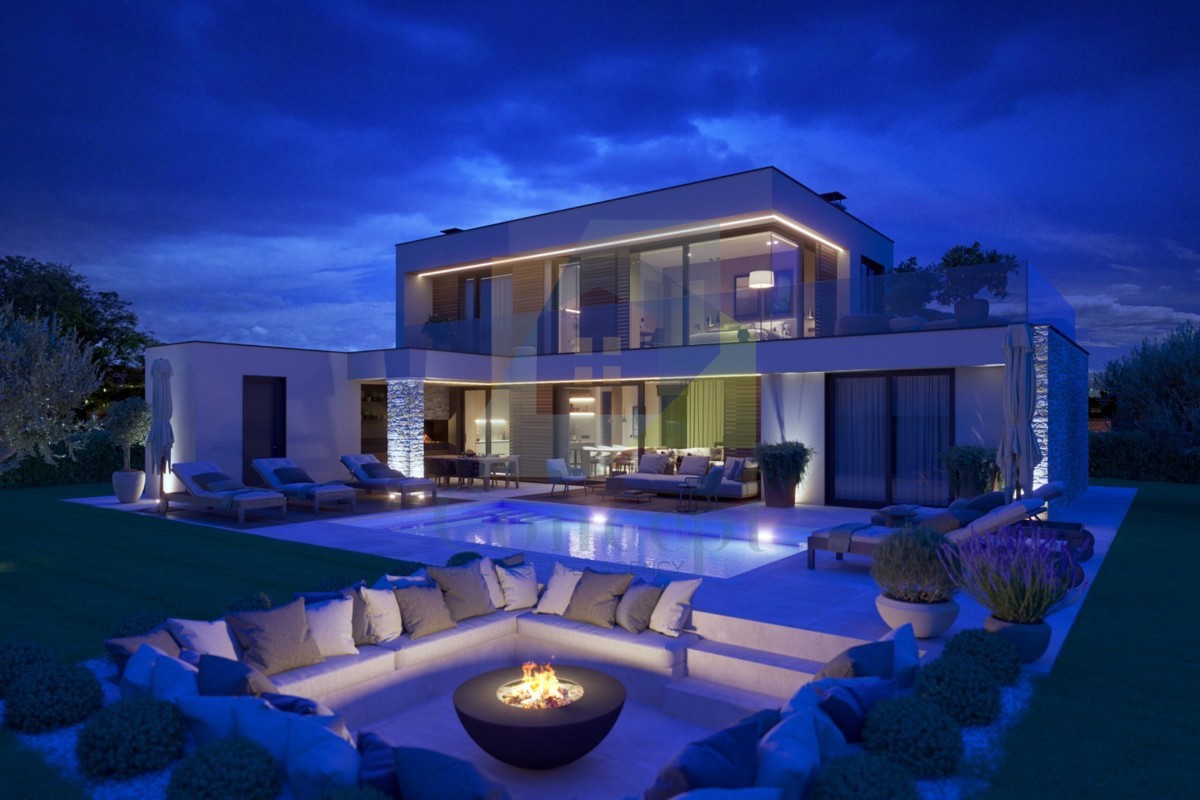 Poreč e dintorni, Lussuosa casa bifamiliare con vista mare, a 10 km dal mare