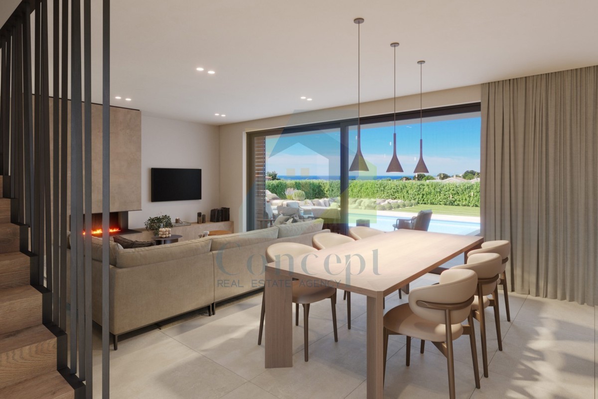 Poreč e dintorni, Lussuosa casa bifamiliare con vista mare, a 10 km dal mare