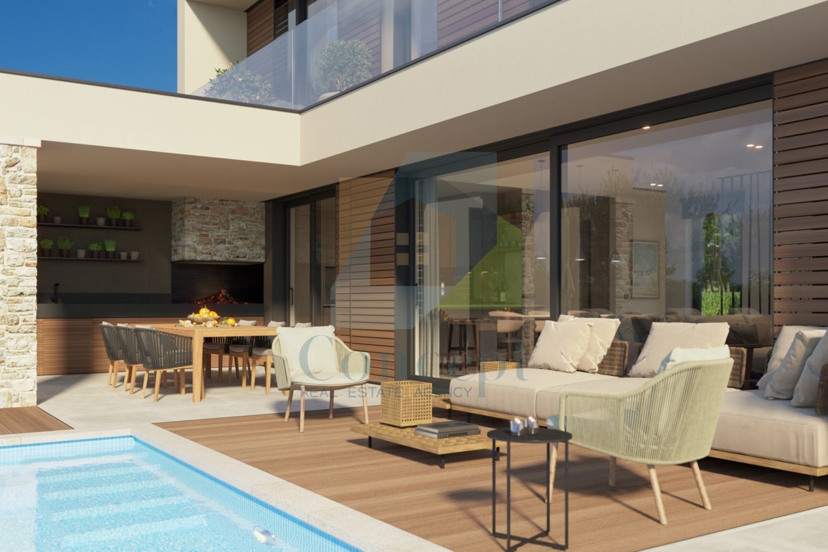 Poreč e dintorni, Lussuosa casa bifamiliare con vista mare, a 10 km dal mare