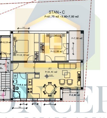 Poreč, zona circostante, Appartamento al 1° piano in ottima posizione, 1,5 km dal mare