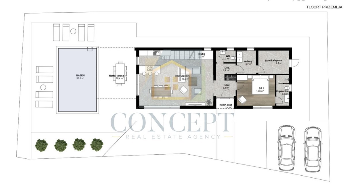 Poreč, dintorni, Moderna villa con piscina in posizione tranquilla, a 16 km dal mare