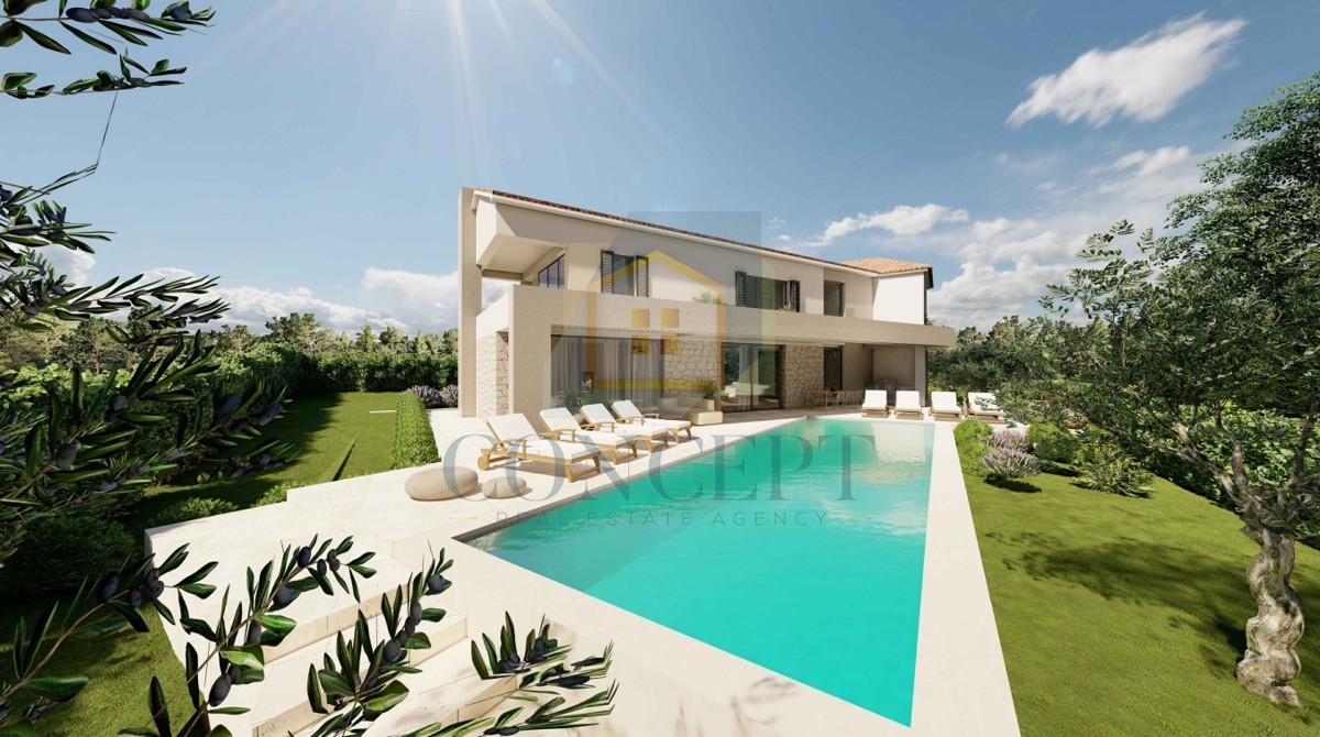 Poreč, dintorni, Moderna lusso villa con vista mare, 12 km dal mare