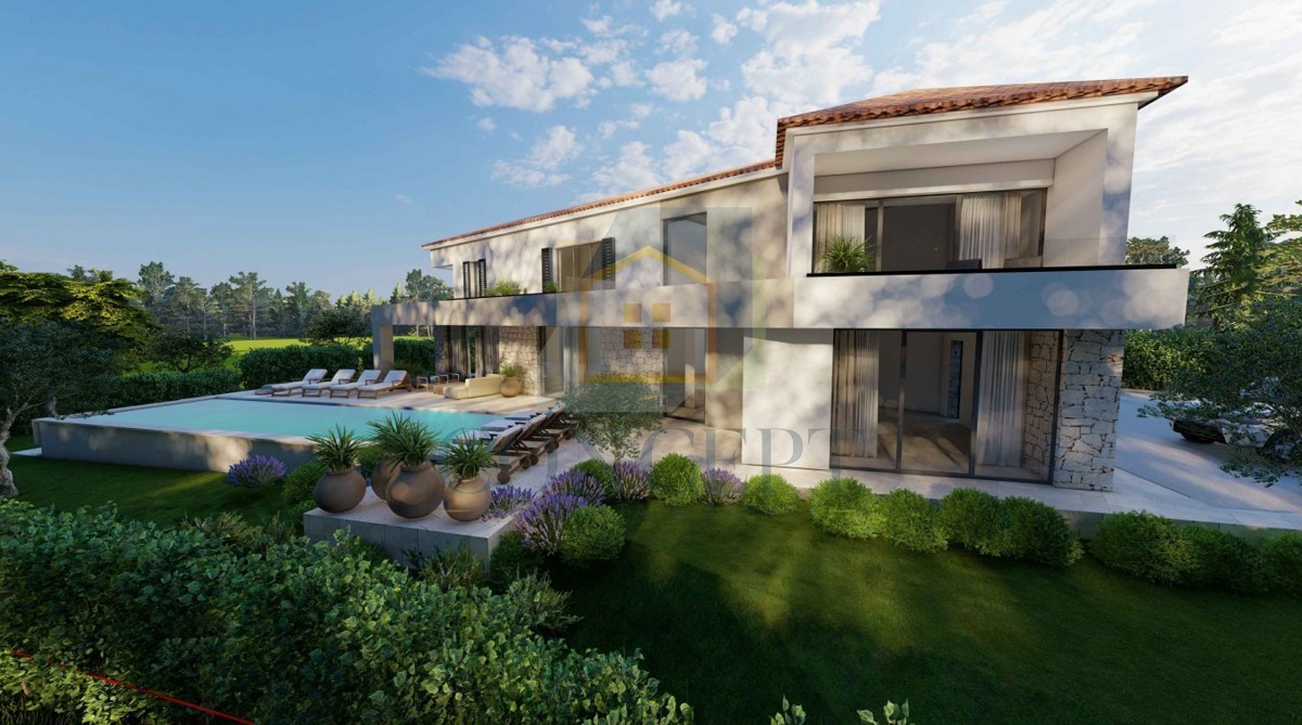 Poreč, dintorni, Moderna lusso villa con vista mare, 12 km dal mare