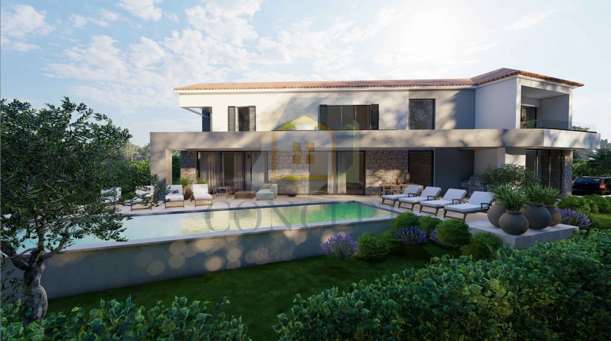 Poreč, dintorni, Moderna lusso villa con vista mare, 12 km dal mare