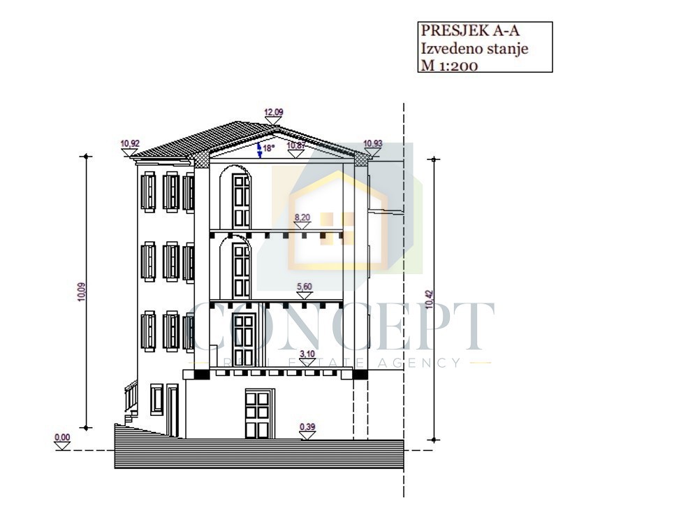 Istra, Oprtalj, Casa di pietra con 3 appartamenti e due spazi commerciali
