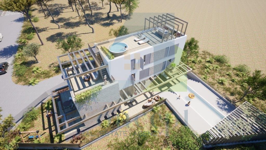 Umag, dintorni, terreno edificabile con permesso di costruzione a 500 m dal mare