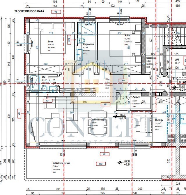 Poreč, dintorni, Appartamento al 2° piano di un edificio con ascensore e vista mare, 7 km dal mare