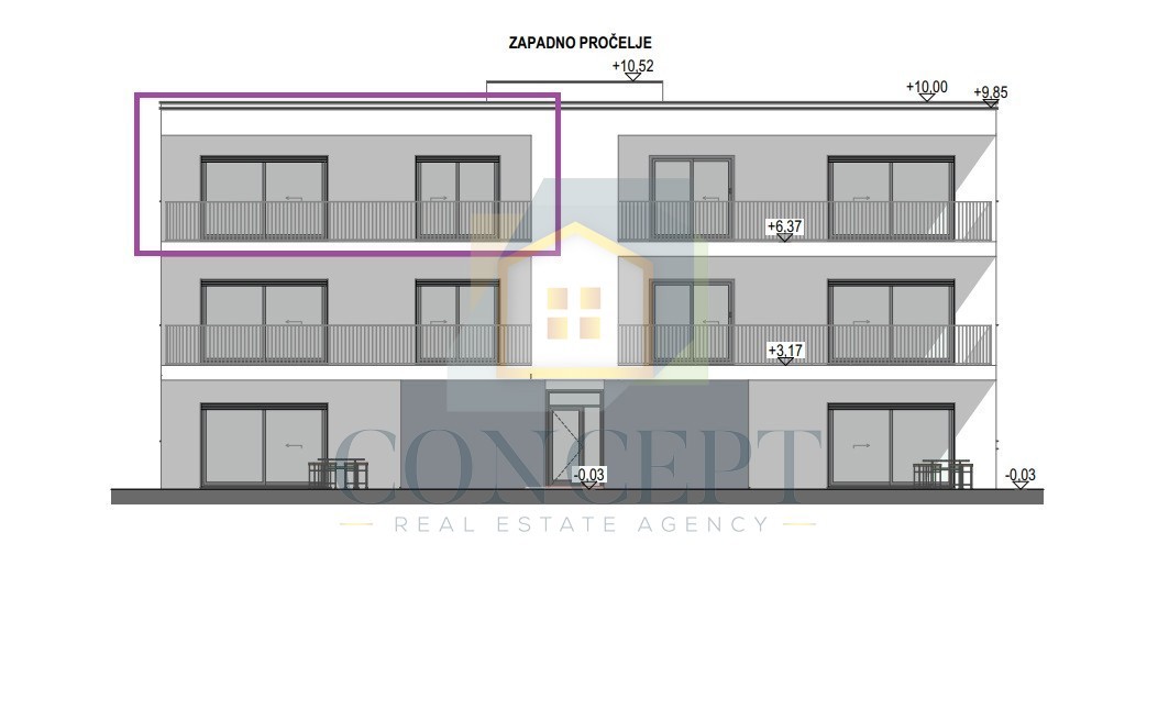 Poreč, dintorni, Appartamento al 2° piano di un edificio con ascensore e vista mare, 7 km dal mare
