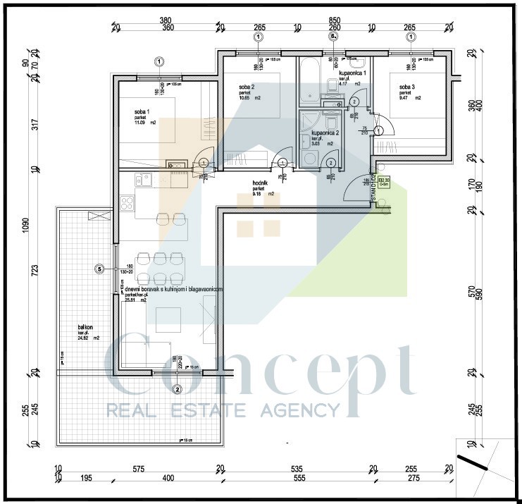 Poreč, dintorni, Appartamento con 3 camere da letto al primo piano a 1500 m dal mare