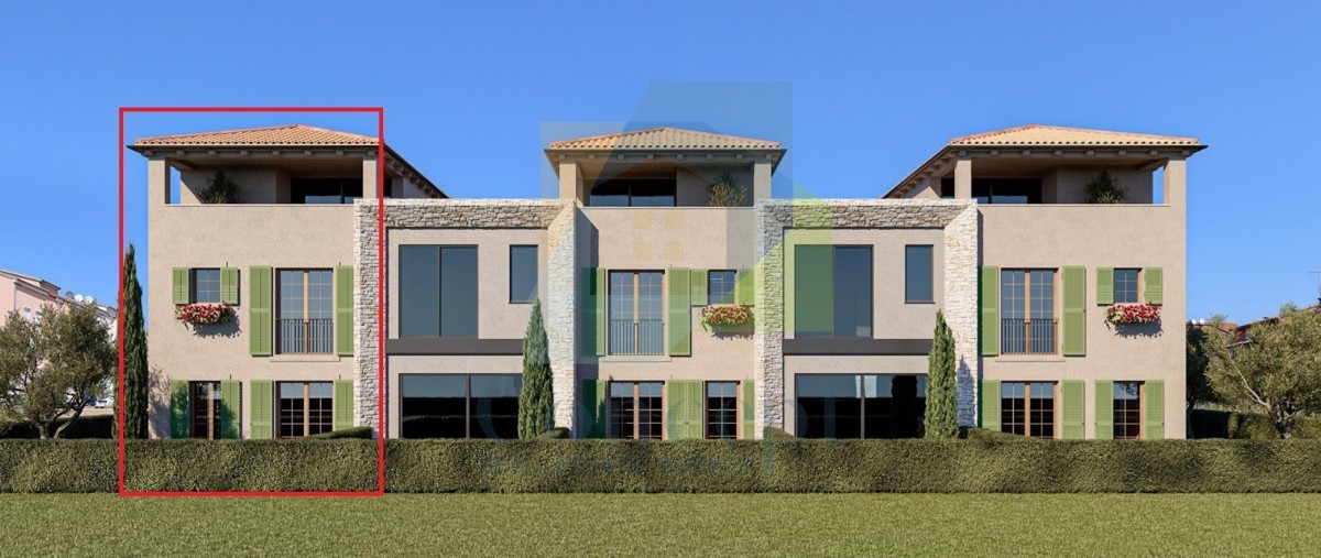 Poreč, dintorni, Casa finale in fila con giardino