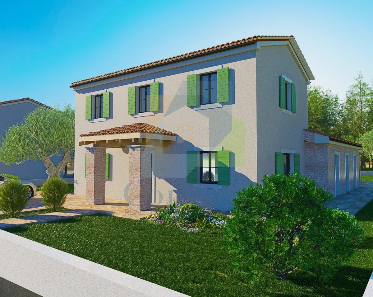 Poreč, dintorni, Splendida casa con piscina e vista mare, 8 km dal mare