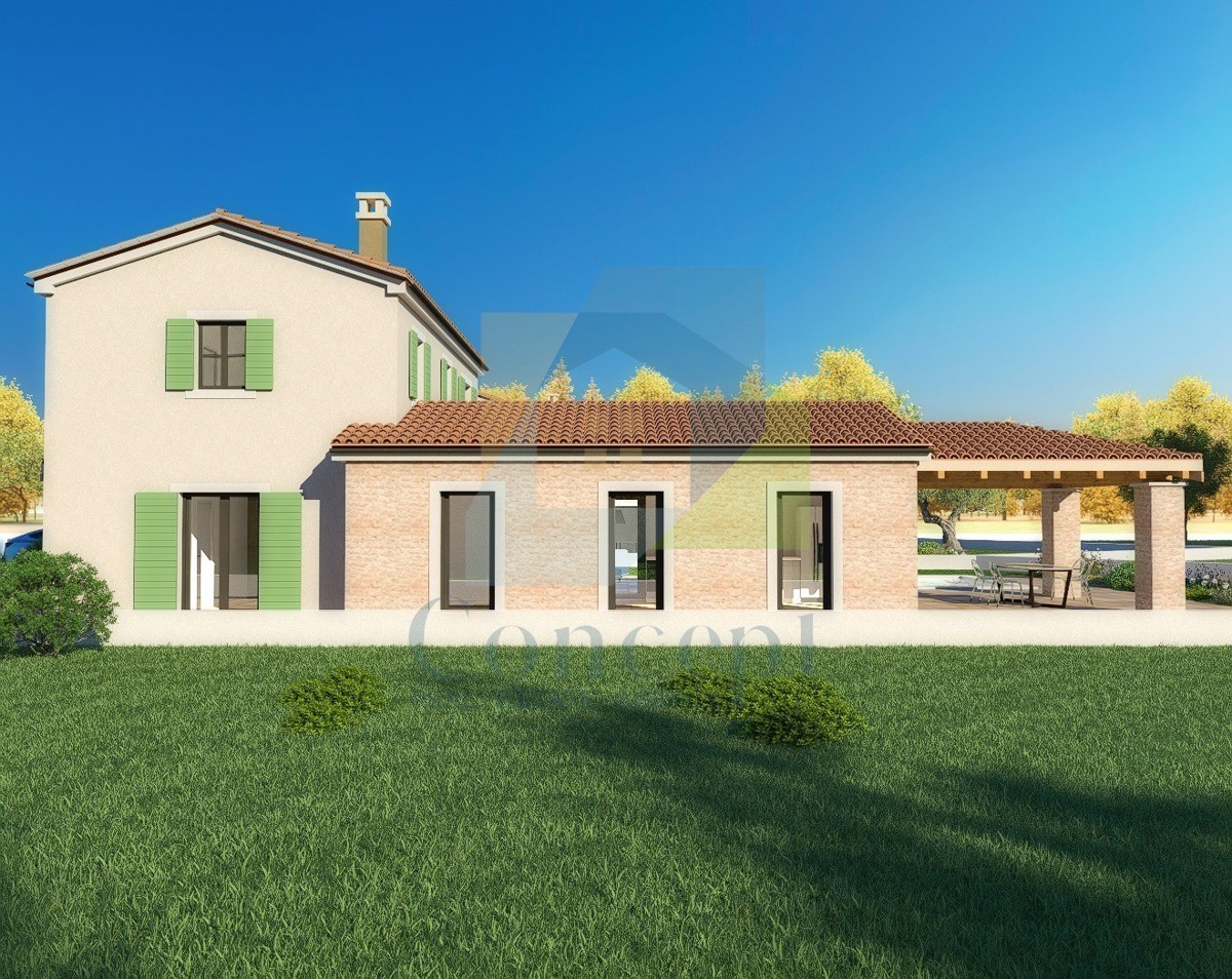 Poreč, dintorni, Splendida casa con piscina e vista mare, 8 km dal mare