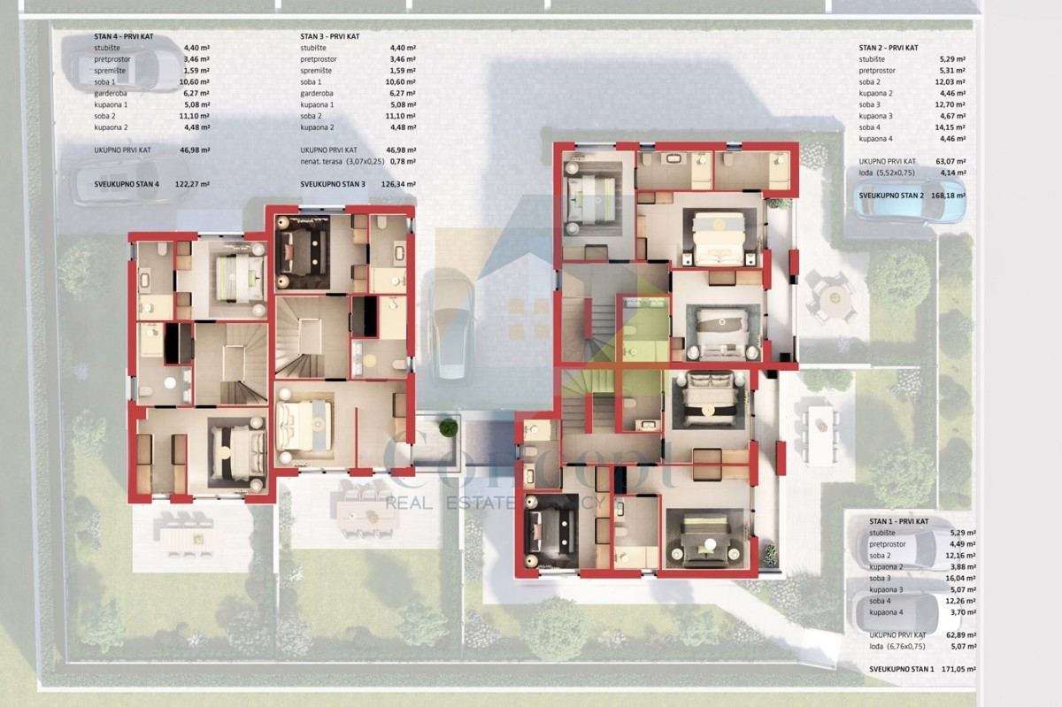 Poreč, Casa di lusso alla fine di una fila in una posizione ricercata a 2 km dal mare