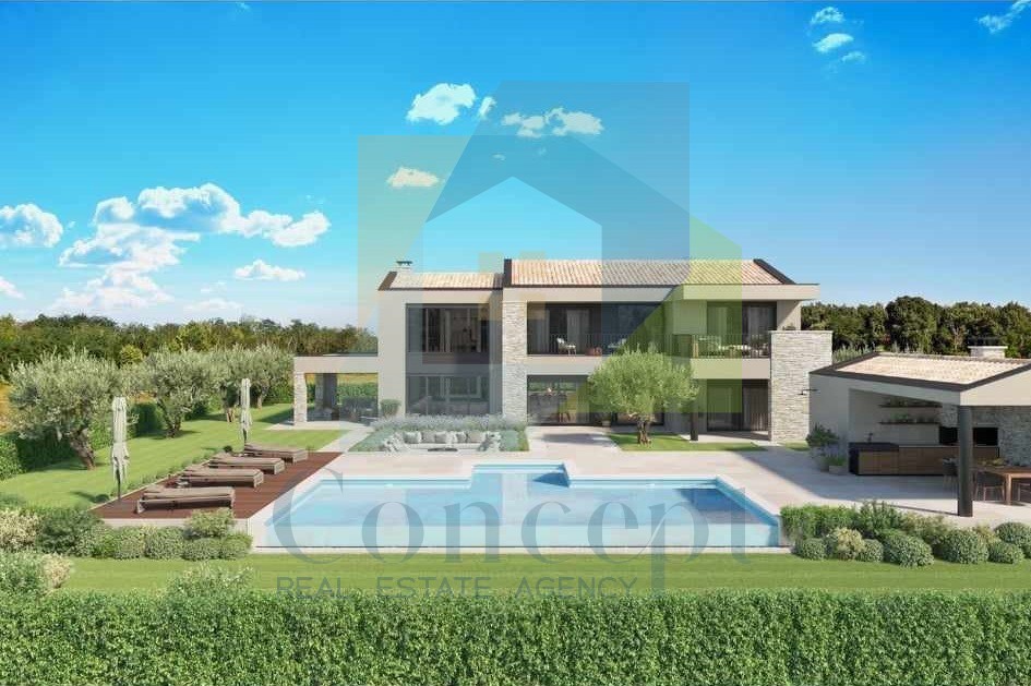 Poreč, dintorni, Splendida villa di lusso con piscina e vista mare