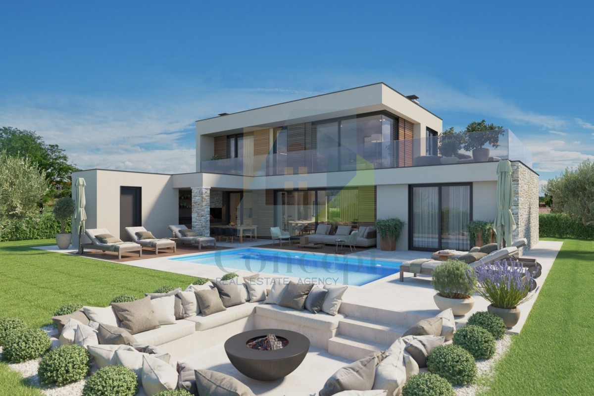 Poreč e dintorni, Lussuosa casa bifamiliare con vista mare, a 10 km dal mare