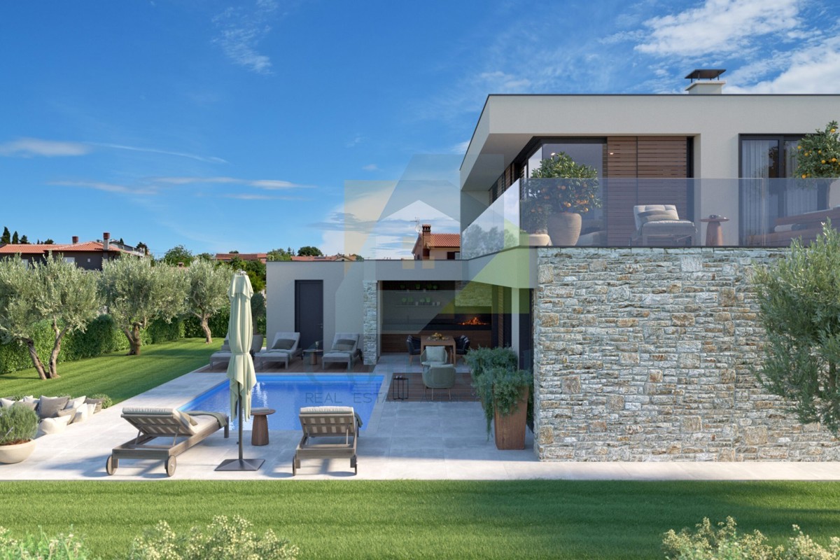 Poreč e dintorni, Lussuosa casa bifamiliare con vista mare, a 10 km dal mare