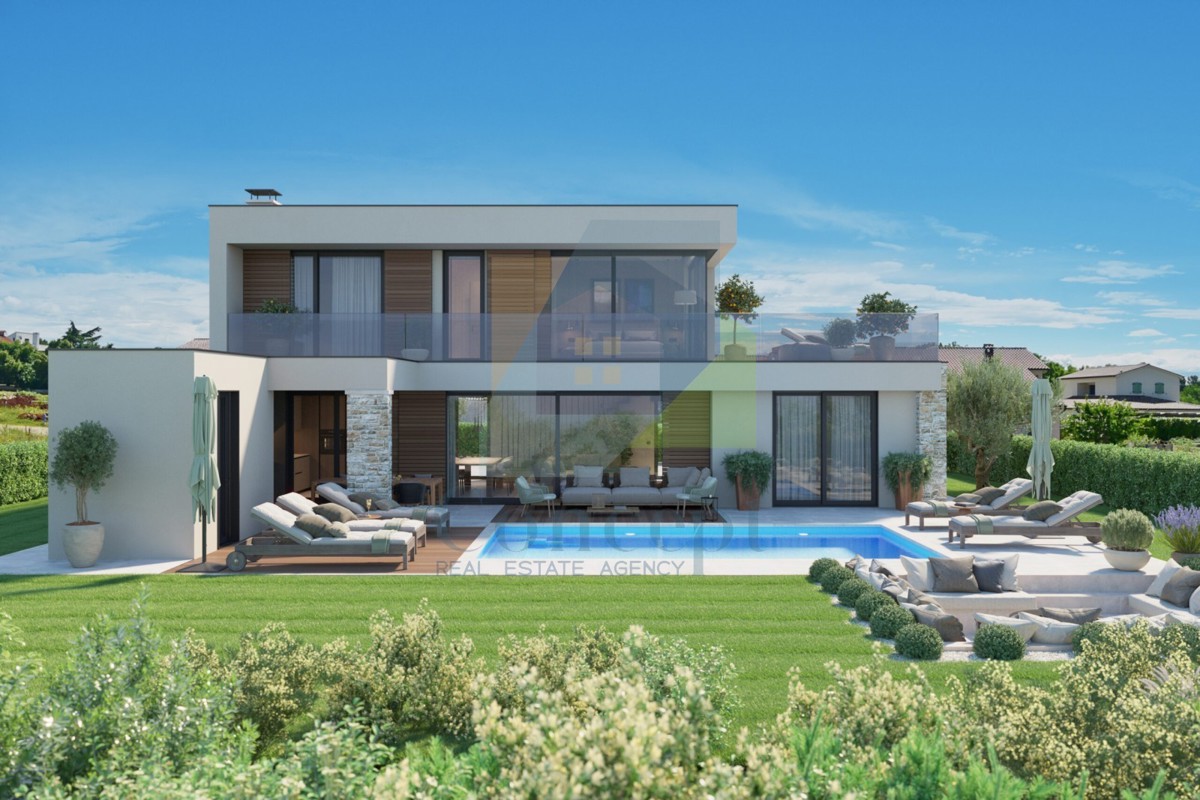 Poreč e dintorni, Lussuosa casa bifamiliare con vista mare, a 10 km dal mare