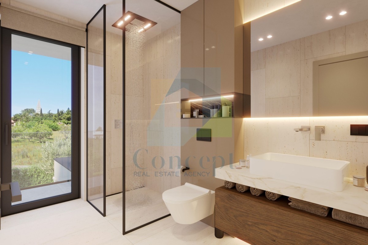 Poreč e dintorni, Lussuosa casa bifamiliare con vista mare, a 10 km dal mare