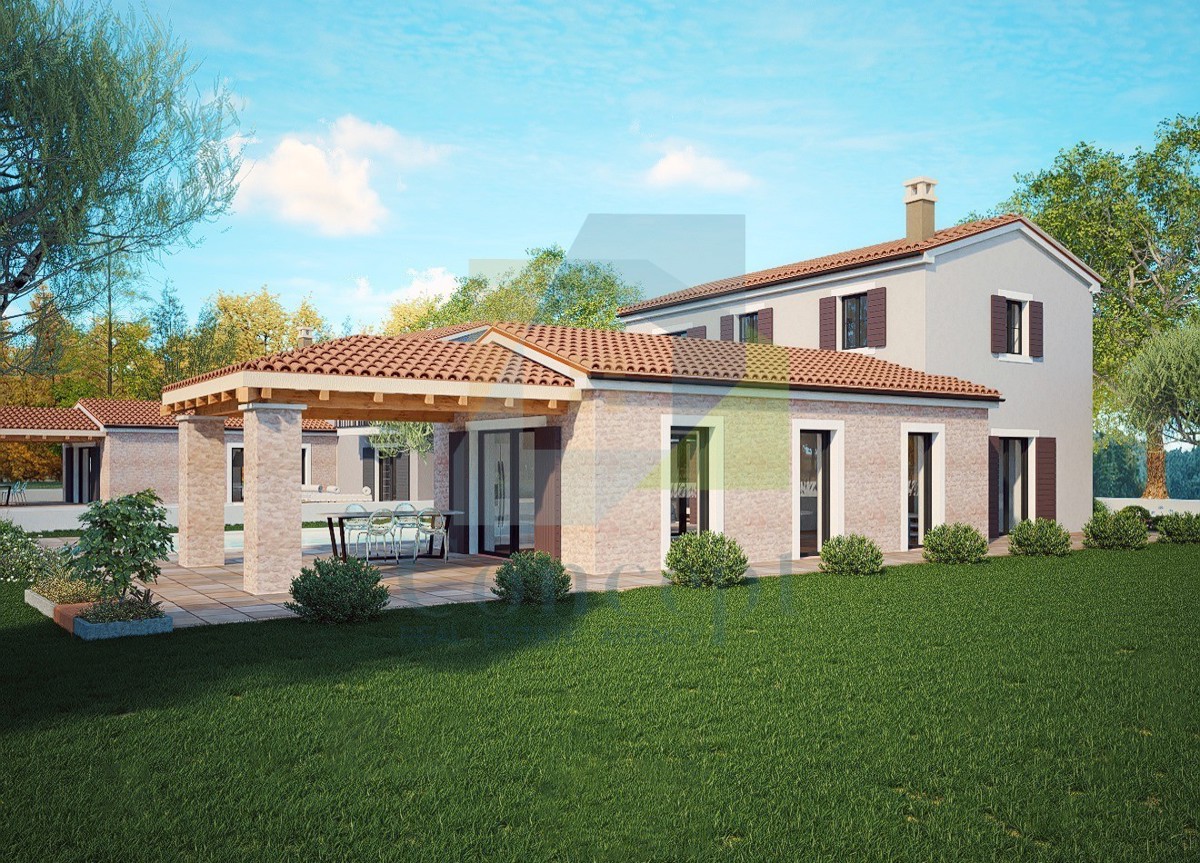 Poreč, dintorni, Splendida casa con piscina e vista mare, a 8 km dal mare