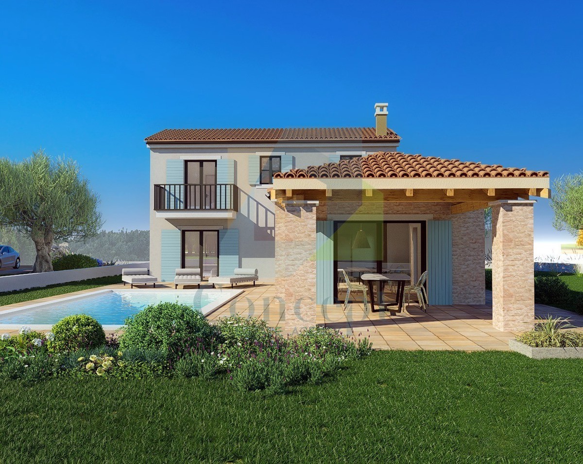 Poreč, dintorni, Splendida casa con piscina e vista mare, a 8 km dal mare