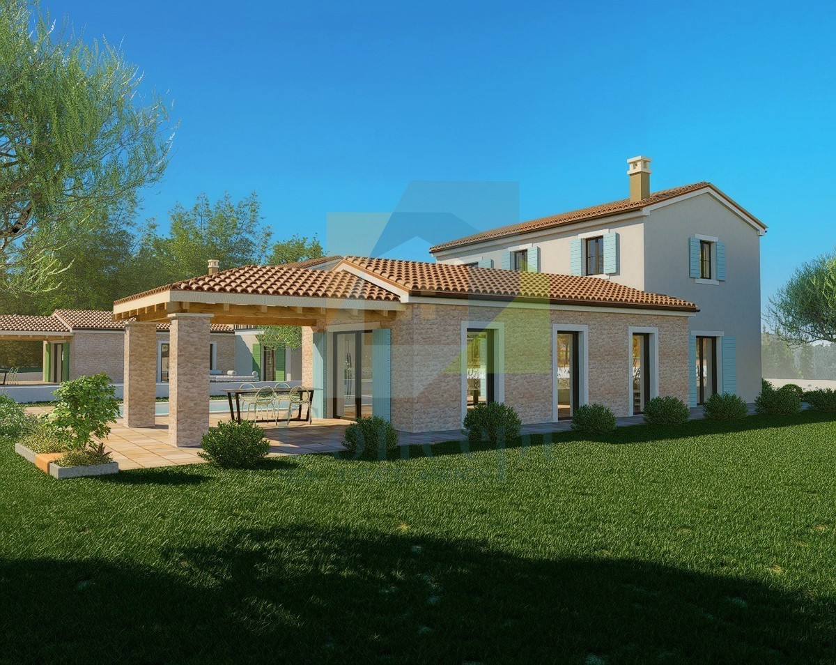 Poreč, dintorni, Splendida casa con piscina e vista mare, a 8 km dal mare