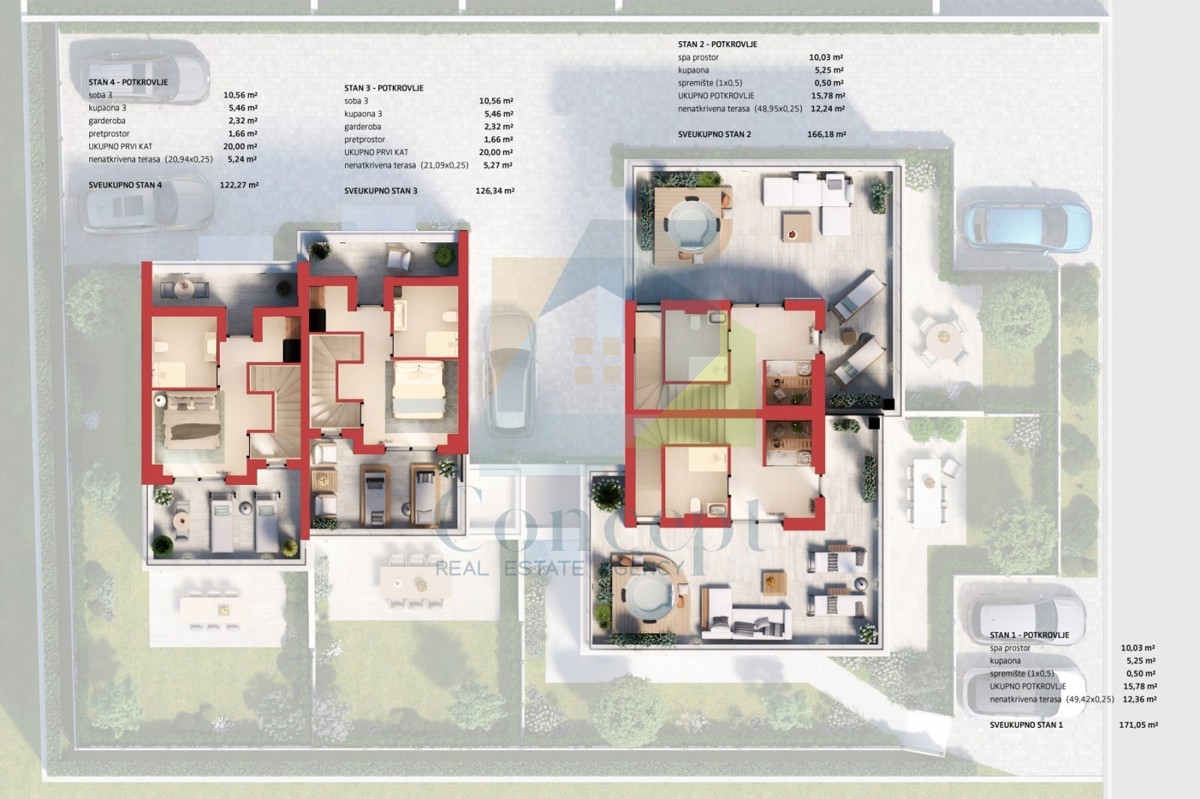 Poreč, Casa di lusso alla fine di una fila in una posizione ricercata a 2 km dal mare