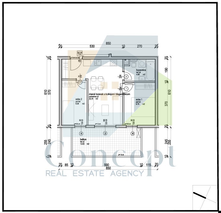 Poreč, dintorni, Appartamento al secondo piano a 1500 m dal mare