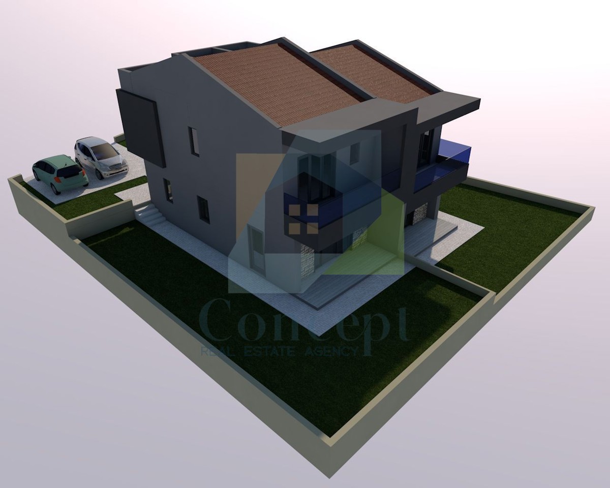 Poreč, dintorni, Terreno edificabile con progetto preliminare per edificio bifamiliare a 5 km dal mare